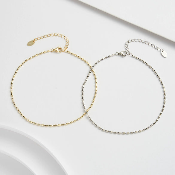 Wholesale Women's Simple Geometric S925 Sterling Silver Anklet