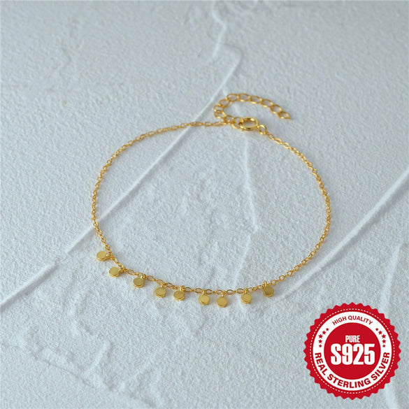 Wholesale Women's Simple Geometric S925 Sterling Silver Bracelet With Electroplating Treatment