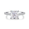 Wholesale Women's Simple Geometric S925 Sterling Silver Cherry Blossom Powder Diamond Four Claw High Carbon Diamond Ice Flower Cut Ring With Electroplating