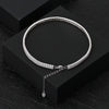 Wholesale Women's Simple Geometric S925 Sterling Silver Double Row Zircon Adjustable Anklet Jewelry