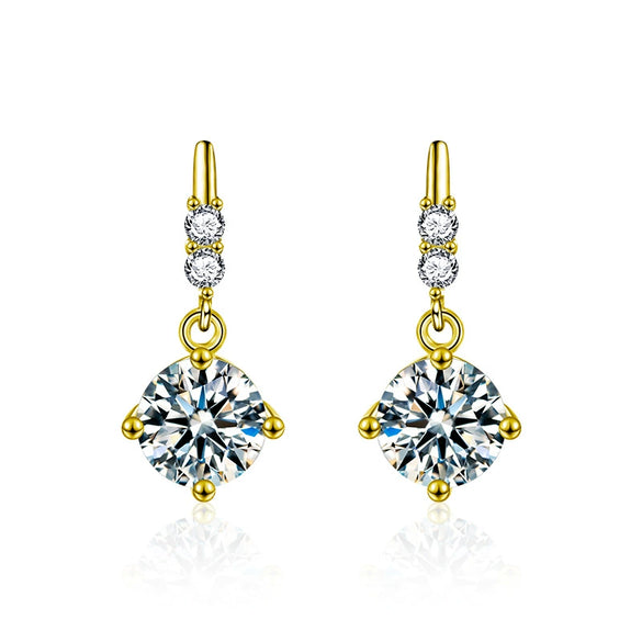 Wholesale Women's Simple Geometric S925 Sterling Silver Moissanite Fourclaw Tassel Earrings Set With Diamonds