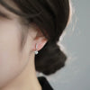 Wholesale Women's Simple Geometric S925 Sterling Silver Moissanite Fourclaw Tassel Earrings Set With Diamonds