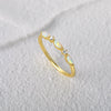 Wholesale Women's Simple Geometric S925 Sterling Silver Ring With Inlaid Zircon And Horse Eyeshaped Opal