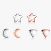 Wholesale Women's Simple Geometric S925 Sterling Silver Star Moon Triangle Earrings Platinum Plated Antiallergy Jewelry