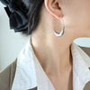 Wholesale Women's Simple Geometric Shipshaped Embossed 316L Stainless Steel 18K Gold Plated Earrings