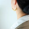 Wholesale Women's Simple Geometric Shipshaped Embossed 316L Stainless Steel 18K Gold Plated Earrings