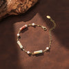 Wholesale Women's Simple Geometric Shoushan Stone Pearl Natural Stone Bracelet With S925 Silver Chain Electroplated Design