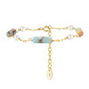 Wholesale Women's Simple Geometric Shoushan Stone Pearl Natural Stone Bracelet With S925 Silver Chain Electroplated Design