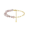 Wholesale Women's Simple Geometric Silver Electroplated Baroque Natural Pearl Bracelet