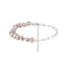 Wholesale Women's Simple Geometric Silver Electroplated Baroque Natural Pearl Bracelet