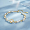 Wholesale Women's Simple Geometric Silver Electroplated Freshwater Pearl Bracelet