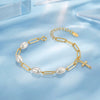 Wholesale Women's Simple Geometric Silver Electroplated Pearl Bracelet