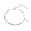 Wholesale Women's Simple Geometric Silver Electroplated Pearl Bracelet