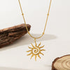Wholesale Women's Simple Geometric Spiral Sun Pendant With Snake Bone Chain 18K Gold Electroplated Titanium Steel