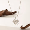 Wholesale Women's Simple Geometric Spiral Sun Pendant With Snake Bone Chain 18K Gold Electroplated Titanium Steel