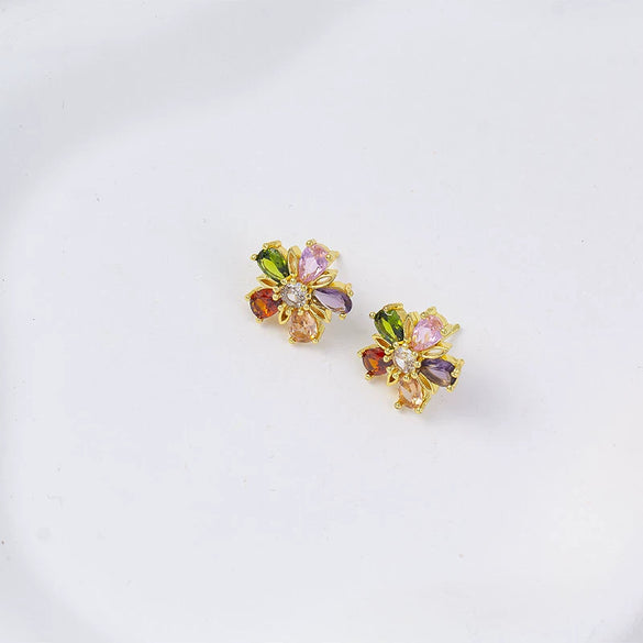 Wholesale Women's Simple Geometric Square Copper Microinlaid Electroplated Earrings