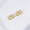 Wholesale Women's Simple Geometric Square Copper Microinlaid Electroplated Earrings