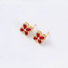 Wholesale Women's Simple Geometric Square Copper Microinlaid Electroplated Earrings