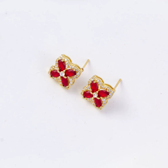 Wholesale Women's Simple Geometric Square Copper Microinlaid Electroplated Earrings