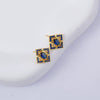 Wholesale Women's Simple Geometric Square Copper Microinlaid Electroplated Earrings