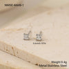 Wholesale Women's Simple Geometric Square Diamond Stud Earrings 18K Gold Electroplated Stainless Steel