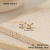 Wholesale Women's Simple Geometric Square Diamond Stud Earrings 18K Gold Electroplated Stainless Steel