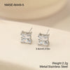 Wholesale Women's Simple Geometric Square Diamond Stud Earrings 18K Gold Electroplated Stainless Steel