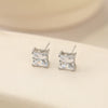 Wholesale Women's Simple Geometric Square Diamond Stud Earrings 18K Gold Electroplated Stainless Steel
