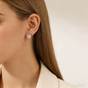 Wholesale Women's Simple Geometric Square Diamond Stud Earrings 18K Gold Electroplated Stainless Steel