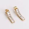 Wholesale Women's Simple Geometric Square Long Zircon Stainless Steel Electroplated Stud Earrings