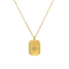 Wholesale Women's Simple Geometric Square Pendant Necklace 14K Gold Plated Titanium Steel With Gold Inlaid Design