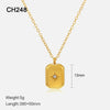 Wholesale Women's Simple Geometric Square Pendant Necklace 14K Gold Plated Titanium Steel With Gold Inlaid Design