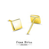 Wholesale Women's Simple Geometric Square S925 Sterling Silver Earrings With Electroplating