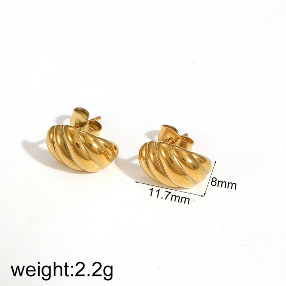 Wholesale Women's Simple Geometric Stainless Steel Earrings With Electroplating And Titanium Steel Ear Buckle