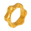 Wholesale Women's Simple Geometric 316L Stainless Steel Electroplated Bamboo Ring