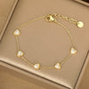 Wholesale Women's Simple Geometric Stainless Steel Electroplated Bracelet And Ankle Chain Jewelry