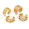 Wholesale Women's Simple Geometric Stainless Steel Electroplated Ear Clip Earrings
