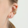 Wholesale Women's Simple Geometric Stainless Steel Electroplated Ear Clip Earrings