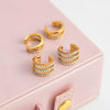 Wholesale Women's Simple Geometric Stainless Steel Electroplated Ear Clip Earrings