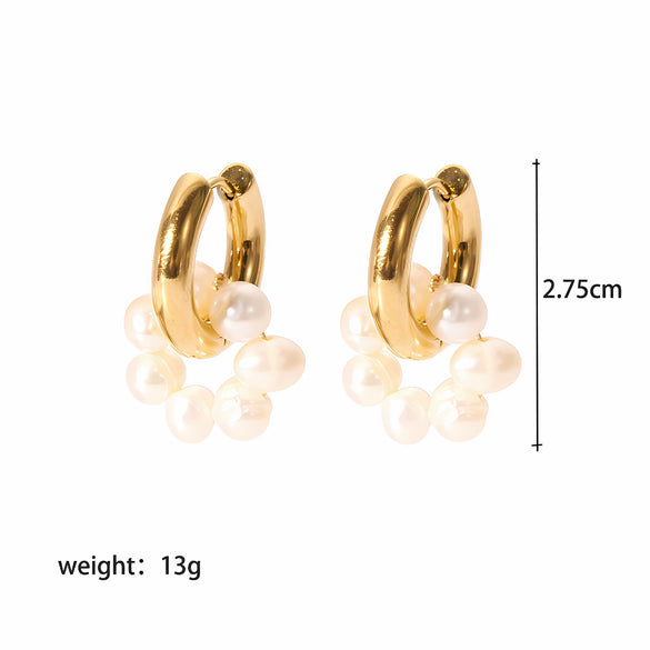 Wholesale Women's Simple Geometric Stainless Steel Electroplated Earrings