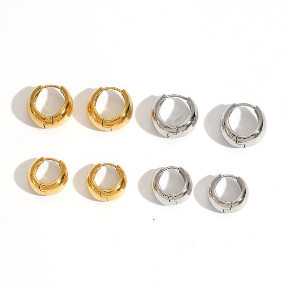 Wholesale Women's Simple Geometric Stainless Steel Electroplated Earrings