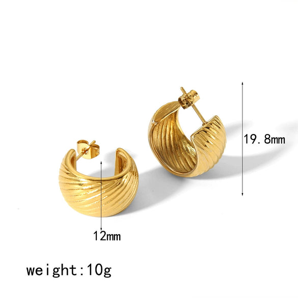 Wholesale Women's Simple Geometric Stainless Steel Electroplated Earrings