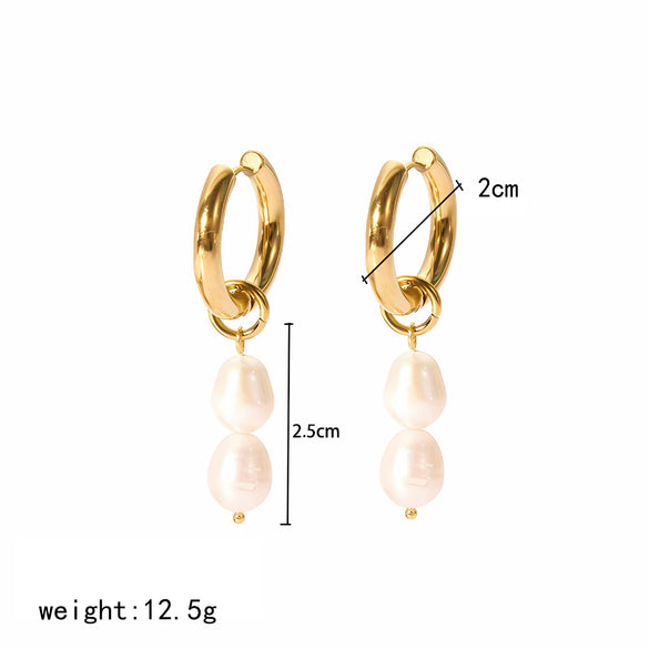 Wholesale Women's Simple Geometric Stainless Steel Electroplated Earrings
