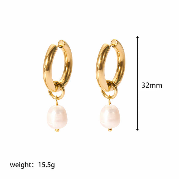 Wholesale Women's Simple Geometric Stainless Steel Electroplated Earrings