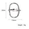 Wholesale Women's Simple Geometric Stainless Steel Electroplated Hammered Oval Hollow Open Ring Jewelry