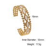 Wholesale Women's Simple Geometric Stainless Steel Electroplated Oil Drop Open Wide Bracelet