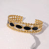 Wholesale Women's Simple Geometric Stainless Steel Electroplated Oil Drop Open Wide Bracelet