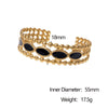 Wholesale Women's Simple Geometric Stainless Steel Electroplated Oil Drop Open Wide Bracelet