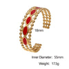 Wholesale Women's Simple Geometric Stainless Steel Electroplated Oil Drop Open Wide Bracelet