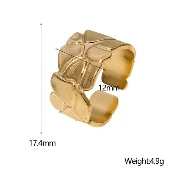 Wholesale Women's Simple Geometric Stainless Steel Electroplated Open Ring Bracelet
